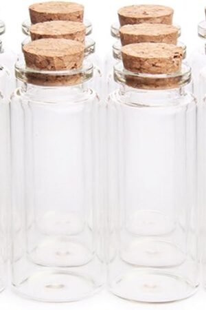 Danmu 30ml 1.18" x 2.75" Potion Bottles,Mini Glass Bottles,Small Glass Jars for Wedding Favors,Halloween Decorations,Baby Shower,Party Favors(12Pcs)