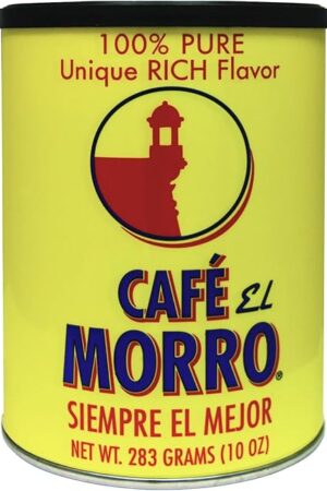 Café El Morro Dark Roast Espresso Ground Coffee, Authentic Puerto Rican Style, Bulk Coffee 1-Pack, 10 oz Can, Gourmet Coffee Experience