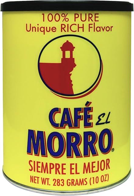 Café El Morro Dark Roast Espresso Ground Coffee, Authentic Puerto Rican Style, Bulk Coffee 1-Pack, 10 oz Can, Gourmet Coffee Experience