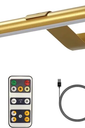 Wireless Picture Light Metal Art Display Lamp Gold
