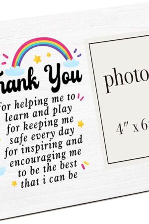 Zauly Thank You Gift for Teacher Wood Picture Frame, Teacher Appreciation Gifts Picture Frames, 4 x 6 Inch Photo