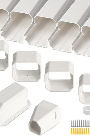 3" 7.5Ft Mini Split Line Set Cover,Plastic Line Kit for Outside Units, Mini Split Air Conditioner, Central AC and Heat Pump