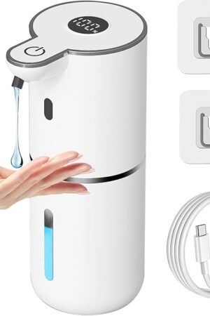 Automatic Liquid Soap Dispenser Touchless, USB Rechargeable Smart Hand Soap Dispenser, 6-Level Adjustable, 12.8oz/380mL Wall Mounted for Bathroom Kitchen Dish Soap