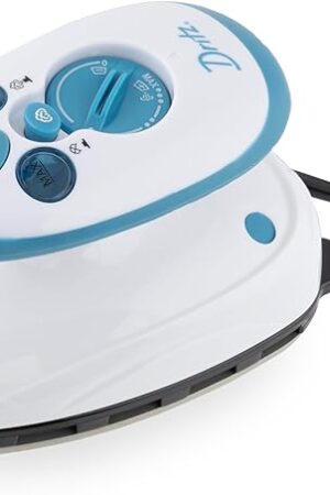 Dritz Mighty Travel Steam Iron: Mini Iron for Quilting, Crafts & Sewing, Compact Portable Travel Steamer for Home & On-the-Go Use