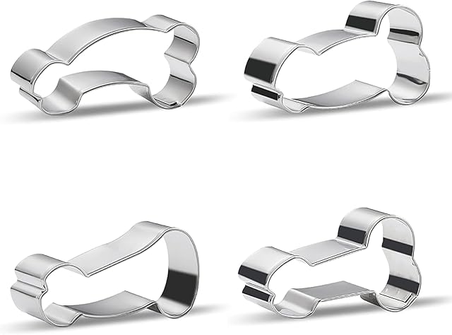 4-Piece Set of Creative Cookie Cutters,Cookie Baking Molds DIY Funny Stainless Steel Biscuits Molds Kitchen Supplies (D-03)