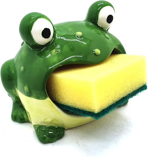Cute Ceramic Frog Sponge Holder for Kitchen Sink 4.7? Cute Kitchen Decor Home Decor Frog Decor Frog Gifts House Warming Gifts Valentines Day Gifts