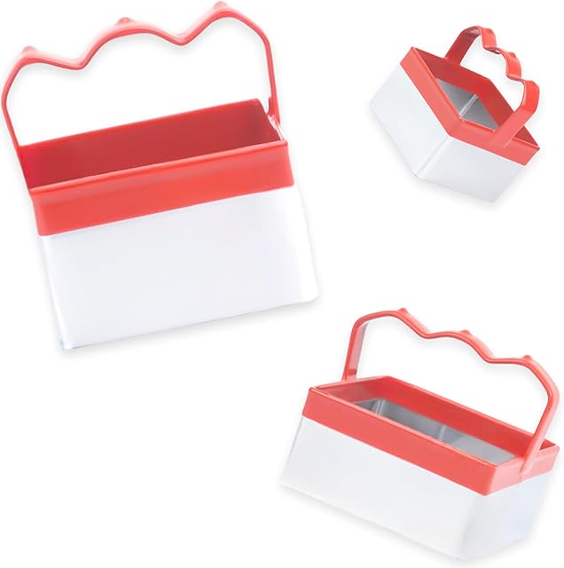 3 Pcs Square Cookie Cutters with Handle 3" 3.5" 4", Perfect for Cookies, Biscuits, & Baking, Durable Stainless Steel, Comfortable Silicone Grip