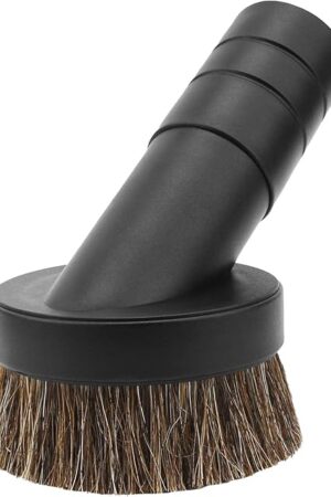1.5" Vacuum Dust Brush Attachment Compatible with Pro Team Backpack Vacuum - 3" Round Dusting Brush with 1 1/2" Reducer Compatible with Vac Cleaner Parts # 100110; Soft Horse Hair for Better Cleaning