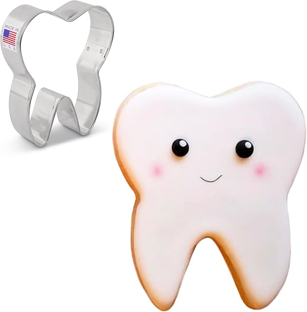 Ann Clark Cookie Cutters Tooth Cookie Cutter, 3.5" Made in USA