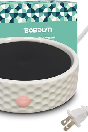 Electric Large Candle Warmer Plate - Ceramic Candle Wax Warmers for Jar Candles, Coffee Mug Warmer, Cup Warmers for Home Office, Aromatherapy Fragrance and Heating Beverage, Milk, Tea, Hot Chocolate