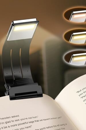 Bookmark Book Light, Clip on Book Lights for Reading at Night, Reading Lights for Books in Bed - Eyes, 8 LED with 3 Colors Temperatures & Stepless Dimming for Readers & Kids (Black)