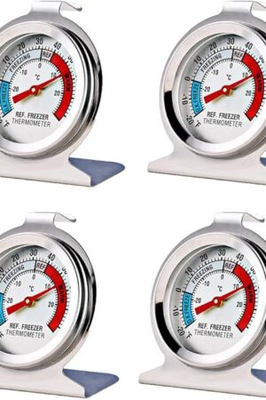 4 Pack Refrigerator Freezer Thermometer Large Dial Analog Thermometer