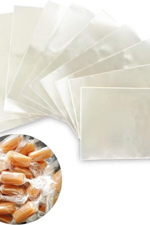 Clear Candy Wrappers for Caramels (600 Pcs 3.5x5 inches) - Natural Clear Cellophane Candy Wrapper - Caramel Wrappers - Wrapping Paper for Caramels, Chocolate, Nougat and Lollipops