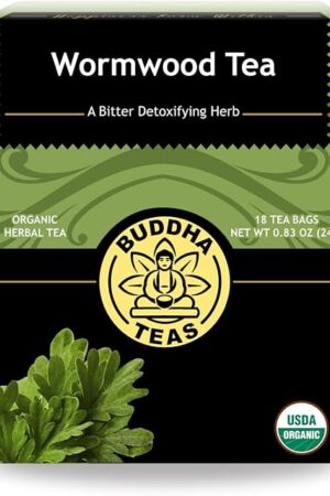 Buddha Teas Organic Wormwood Tea - OU Kosher, USDA Organic, 18 Bleach-Free Bags