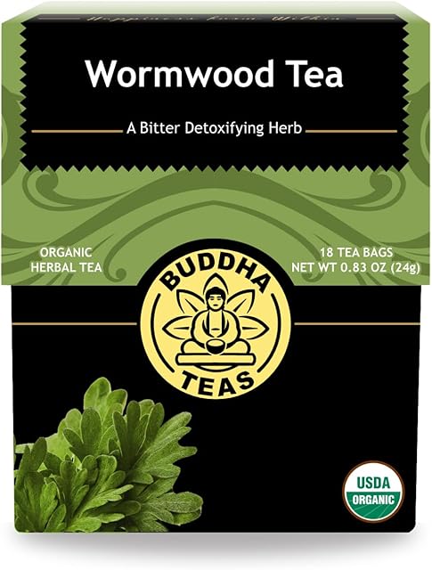 Buddha Teas Organic Wormwood Tea - OU Kosher, USDA Organic, 18 Bleach-Free Bags