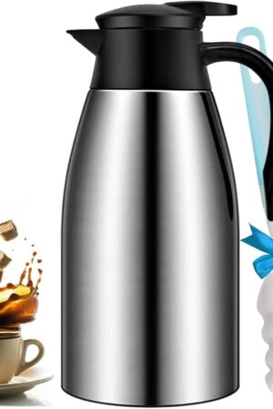 68oz Coffee Carafe Airpot Insulated Coffee Urn Stainless Steel Vacuum Thermal Pot Flask for Coffee, Hot Water, Tea, Hot Beverage - Keep 12 Hours Hot, 24 Hours Cold