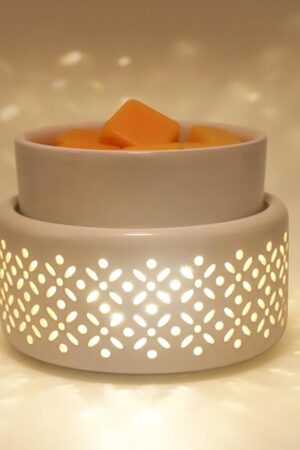 Ceramic Wax Melt Warmer - LED Night Light Candle Wax Warmer for Scented Wax, Electric Fragrance Wax Melter for Home, Office, Bedroom Decor, and Gifts
