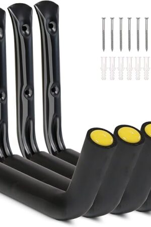 100 LB Capacity (15") Heavy Duty Garage Storage Hooks (4packs) Kayak Storage Hanger Wall Mounted Rack for Hanging Ladders, Bikes