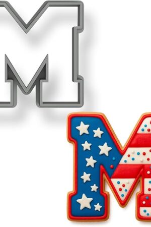 Varsity Letter M Cookie Cutter 3 Inch (Random Color)