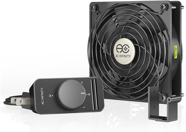 AC Infinity AXIAL S1225, 120mm Muffin Fan with Speed Controller, UL-Certified for Doorway, Room to Room, Wood Stove, Fireplace, Circulation Projects