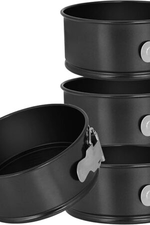 4pcs 6 inch springform pan，spring form pan for cheesecake with a detachable bottom，cake molds suitable for baking kitchens（black）