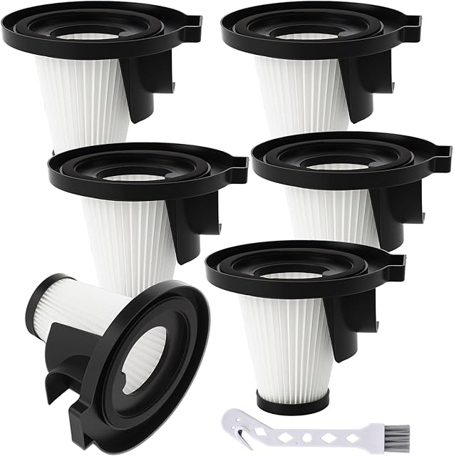 6 Pack Filter Replacement Compatible with Ionvac ZipVac 8842 3-in-1 Corded Upright/Handheld Floor and Carpet Hand Vacuum Cleaner