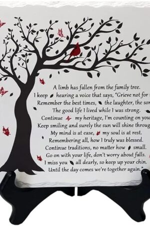 A Limb Has Fallen from The Family Tree Sympathy Plaque with Wooden Stand In loving memory of loved Wall Decor Table Decor Bereavement Condolences Gifts