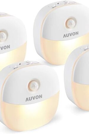 AUVON Night Light Closet Light Warm White 4 Pack