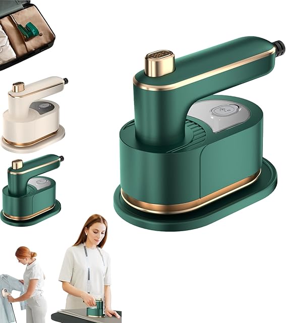 Ailsion Steam Iron, Ailsion Steamer, Travel Steamer for Clothes Portable Mini, 360° Rotatable (Green)