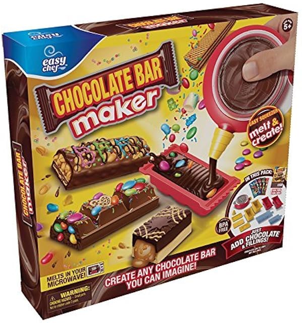 Chocolate Bar Maker Kit for Kids – Create Custom Chocolate Bars at Home – Includes Silicone Molds & Decorations – Perfect DIY Fun Gift for Kids & Families