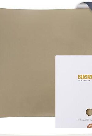 ZIMASILK 100% Pure Mulberry Silk Pillowcase for Hair and Skin Health, Soft and Smooth, Both Sides Premium Grade 6A Silk, 600 Thread Count, with Hidden Zipper, 1pc (Queen 20''x30'', Taupe)