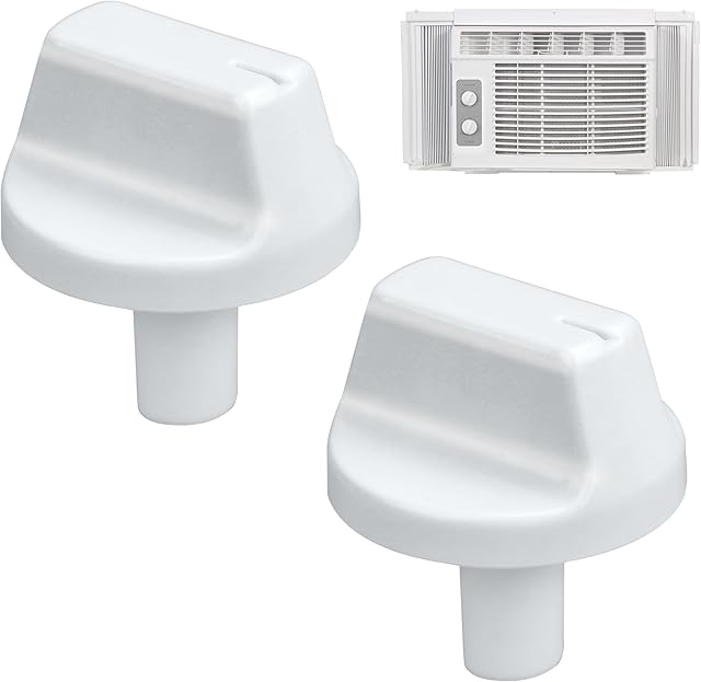 2Pcs WJ12X24802 for GE Air Conditioner Knobs Replacement Parts,White Appliance Knobs fit for GE Window Air Conditioner,for GE Air Conditioner Parts AC Knobs AHEC05ACW1 ,AHT05LZQ1 White Plastic Knob