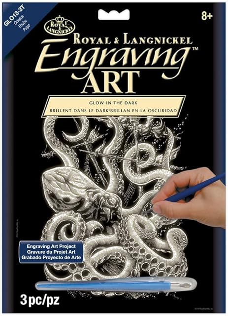 The Royal and Langnickel Glow in Dark Engraving Art, Octopus