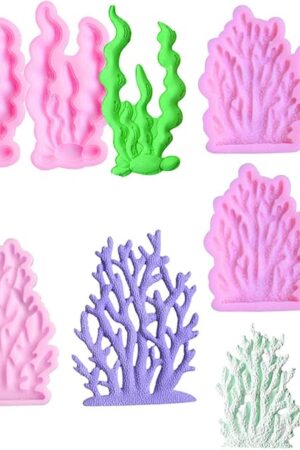 5 PCS Coral Seaweed Silicone Mold,Coral Shape Fondant Molds for Chocolate, Chocolates Sea Creatures Candy Sugar Candy, Cake Decoration,Resin, Polymer Clay, Craft, Jewelry