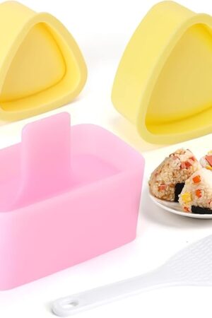 3 Pack Onigiri Sushi Maker Mold kit， Classic Triangle Rice Musubi Press Mold for Kid Lunch Bento, Home DIY