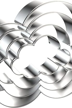 Cloud Cookie Cutter Set Large - 5 Inch, 4 Inch, 3 Inch, 2 Inch - 4 Pieces Cookie Cutters Shapes Sandwich Fondant Biscuit Clay Molds - Stainless Steel
