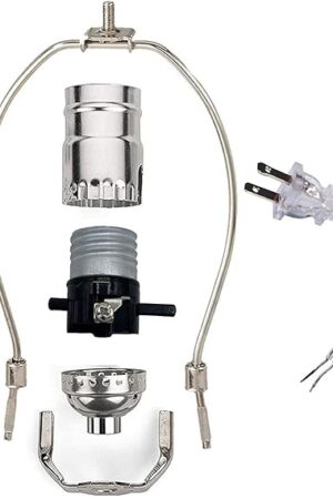 Creative Hobbies® ML93H Silver Finish Make-A-Lamp Kit with All Parts Needed and Instructions for DIY Lamp Design or Repair