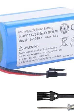 3400mAh Vacuum Cleaner Battery for Eufy RoboVac LR20, LR30 Hybrid+, L35 Hybrid+, T2996011 CMICR18650F9M-4S1P 14.4V