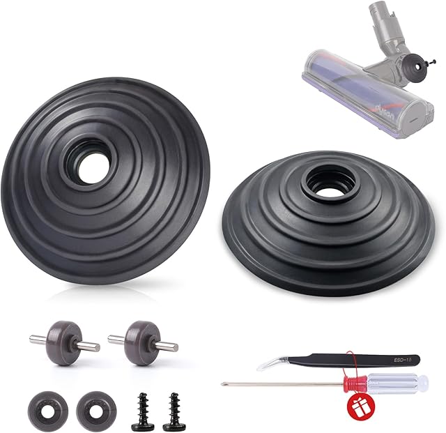 Ball Wheel and Soleplate Wheel Compatible with Dyson 35W 50W V6 V7 V8 V10 V12 DC58 DC59 DC62 DC74 Vacuum Cleaner Direct Drive Cleaner Head Wheels Replacement Parts