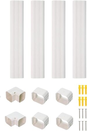 3" 10Ft Mini Split Line Set Cover,PVC line Set Cover kit for mini Split with Flexible Duct,Decorative Air Conditioner, HAVC and Heat Pumps, White