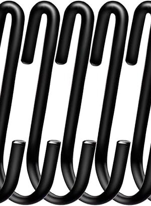 30 Pack Heavy Duty S Hooks for Hanging, Black S Shaped Hooks Hanging Hangers Pan Holder Pot Wire Shelf Rack Hooks for Kitchenware Spoons Pans Pots Utensils Clothes Jeans Bags Towels Plants