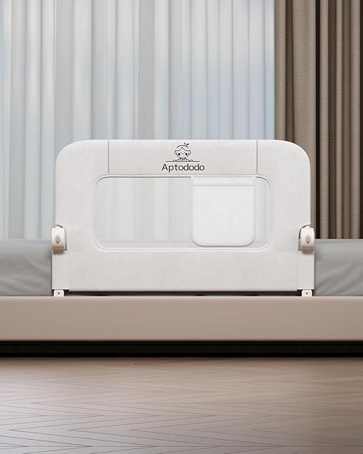 Upgraded Bed Rails for Toddlers with U-Shape Base, 33" Toddler Bed Rails with More Stable and Secure, Suitable for Crib, Twin Bed, High/Low Mattresses, Box/Platform Bed(White)