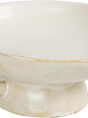 Creative Co-Op Stoneware Bowl w Reactive Glaze, White