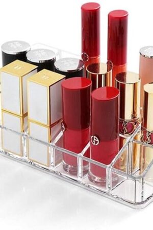 Weiai Lipstick Holder 18 Spaces Lipgloss Organizer, 3 Rows - Multi Level, Makeup Holder & Cosmetics Storage Display