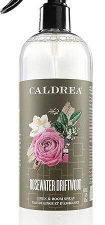 Caldrea Rosewater Driftwood Linen And Room Spray Air Freshener Made With Essential Oils