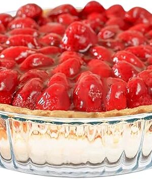 10 Inch Glass Deep Pie Dish for Baking Glass Baking Dish Clear and Durable Oven Baking Pie Pan Quiche Baking Dish Deep