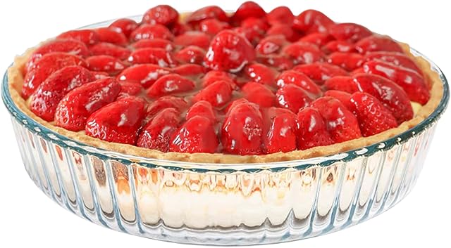 10 Inch Glass Deep Pie Dish for Baking Glass Baking Dish Clear and Durable Oven Baking Pie Pan Quiche Baking Dish Deep