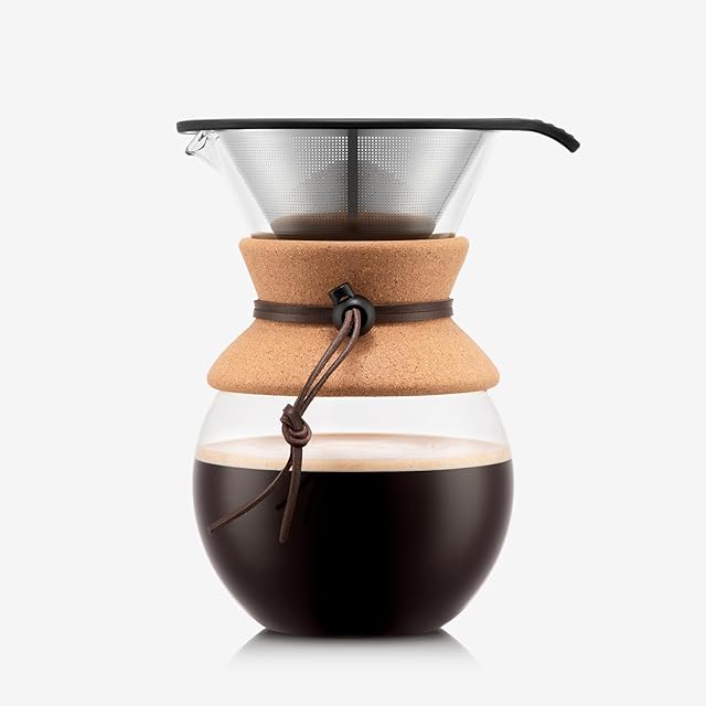 Bodum Pour Over Coffee Maker with Reusable Stainless Steel Filter