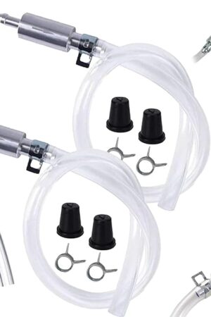 Brake Bleeder Hose - One Way Check Valve Tube Bleeding Tool Kit for Car Motorcycle Clutch, Universal Brake Fluid Bleeder Kit for Hydraulic Brake System, Soft Tube with Metal Clips(2pcs)