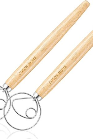 Coson Home Danish Dough Whisk, Mixing Tool for Sourdough Bread Baking Pack of 2